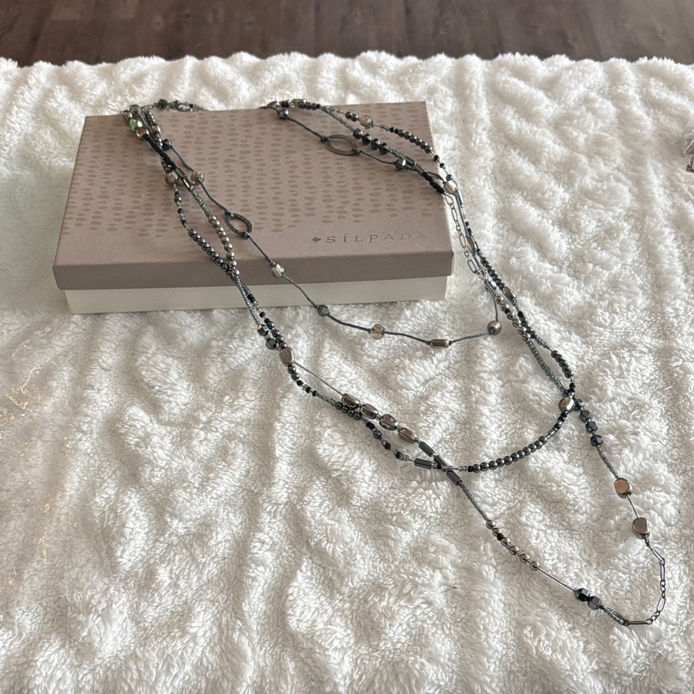 Silpada Elegant Sterling Silver and Black Necklace